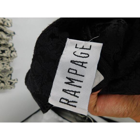 Rampage Vintage Jacquard Floral Black Flare Whimsigoth 90s Dress Size 5 Elegant - Picture 6 of 7